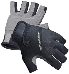 NeoSport Wetsuits Premium Neoprene 1.5mm 3/4 Finger Glove,Black,Medium
