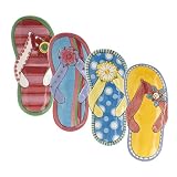Set of 4 Ceramic Flip-Flop Plates by Boston Warehouse