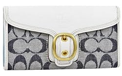 Coach Bleeker Denim White Leather Wallet 41032BDEWT