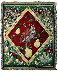 12 Days of Christmas Tapestry Throw Blanket