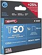 Arrow 508 Genuine T50 1/2-Inch Staples, 1,250-Pack