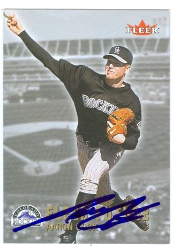 Aaron Cook Autographed/Hand Signed MLB Baseball Card (Colorado Rockies) 2002 Fleer #492
