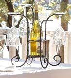Tabletop Steel Wine Bottle and Glass Holder