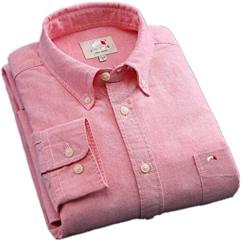 100% Cotton Solid Pure Color Shirt Men Spring Casual Shirts