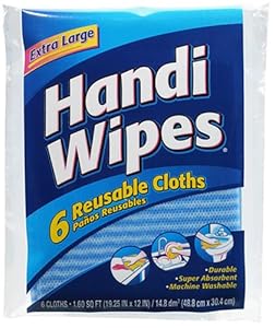 Handi Wipes Reusable Cloths, 6-Count Packages (Pack of 24), (Colors May Vary)