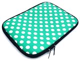 Flash Superstore Polka Dots Green / White Water Resistant Neoprene Soft Zip Case/Cover suitable for Samsung Series 3 300V5A ( 15-16 Inch Laptop / Notebook )
