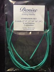 Denise Interchangeable Knitting Crochet Teal Companion Circular Cords Set