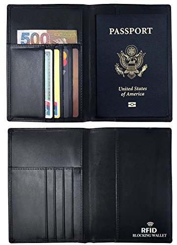 Chalier RFID Blocking Passport Wallet Holder Travel Case Cover Organizer