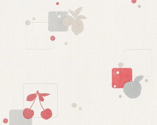 Cocktail 2 Euro-roll - material: structure profile (motives with glitter) - colour: cream white, red, grey, beige(motive with glitter) - article no. 1506-8229