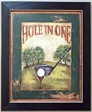 Framed HOLE IN ONE Golf Tee Club Ball Picture Print