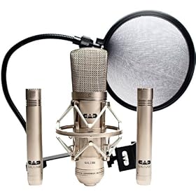 CAD GXL2200SSP Stereo Studio Package With 1 GXL2200 2 GXL1200 Cardioid Condensers Pop Filter by CAD