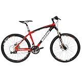 BEIOU Toray T700 Carbon Fiber Mountain Bike Complete Bicycle MTB 27 Speed 26" Wheel SHIMANO 370 CB004G19X (Red, 19")