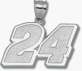 Jeff Gordon Giant Driver Number "24" 1 1/16" Pendant - Sterling Silver Jewelry