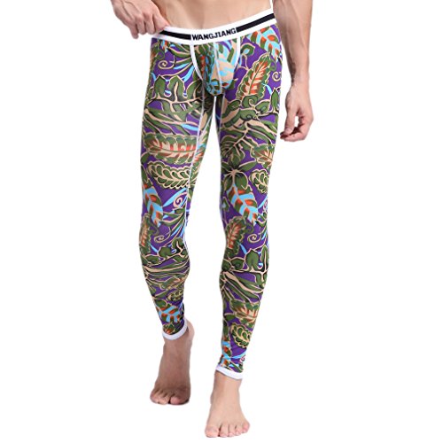 ZIHAN Men's Printing Slim Fit Leggings Tight Pants