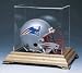 Mini Football Helmet Display Case with Genuine Wood Base