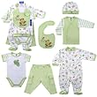 Hudson Baby 6-Piece Rainforest Layette Set - Green, 3-6 Months