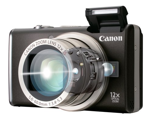 Canon PowerShot SX200 IS Digitalkamera (12 Megapixel, 12-fach opt. Zoom, 7,6 cm (3 Zoll) Display) black