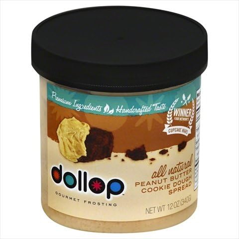 Dollop Gourmet 12 oz. All-Natural Gourmet Peanut Butter Cookie Dough Spread - Case Of 6