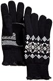 Isotoner Women's Border Snowflake Knit Glove,Black,One Size