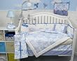French Blue Toile Baby Crib Nursery Bedding SET 10pcs French Blue Toile Baby Crib Nursery Bedding SET 10pcs