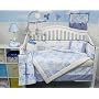 French Blue Toile Baby Crib Nursery Bedding SET 10pcs