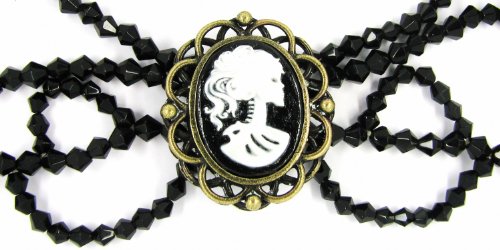 Schmuck Gothic Damenskelett Cameo Halskette
