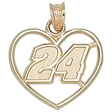 LogoArt Jeff Gordon 14K Number Heart Pendant