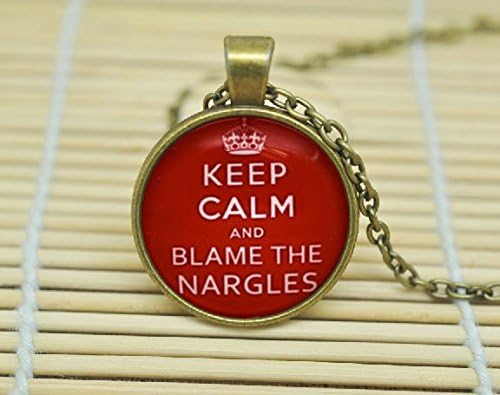 ArtShop Luna Lovegood Keep Calm And Blame The Nargles Harry Potter Necklace Glass Cabochon Necklace