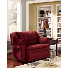 Ethan Bordeaux Wall Recliner with Wide Seat Box By Ashley Furniture
