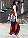 Asoidchi Boho Bohemian Chiffon Stripes Summer Beach One-piece Sleeveless Maxi Dress