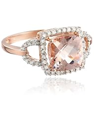 10k Rose Gold Morganite and Diamond Ring (0.2 cttw GH, Color, I2-I3 Clarity)