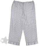 Gray Striped Satin Pajama Pants for Women