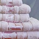 6 Pcs Jacquard Velour Egyptian Cotton Towel Set Pink