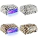 Professional Nail Lamp 36W CCFL LED Nail Dryer Timer Setting Automatic Curing Gel Nail Polish Diamond Shape Portable Nail Art Manicure Tool (Yellow Leopard)