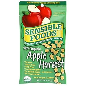 Sensible Foods Organic Crunch Dried Snacks, Apple Harvest, 0.75-Ounce, 12-Count Pouches