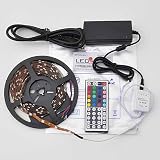 16.4 Ft RGB Color Changing Kit with LED Flexible Strip, Controller + Remote and 12 Volt 4 Amp Power Supply By Ledwholesalers, 2034rgb Kit