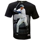 MLB Boy's New York Yankees Derek Jeter Sublimated High Definition Photo Tee Shirt (Graphite) (Yankees, Medium)