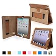 Snugg iPad 2 H�lle (braun) - Smart Cover mit Aufsteller, elastischer Handschlaufe, Stylus-Halterung und Premium Nubuck Innenfutter