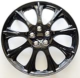 Meduim Image of 15" SET OF 4 ICE BLACK HUBCAPS WHEEL COVERS DESIGN ARE UNIVERSAL HUB CAPS FIT MOST 15 INCH WHEELS