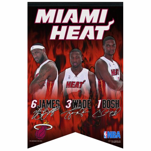 NBA Miami Heat Premium Felt Banner 17-by-26