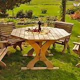 The Cowshed Nowy Targ Spruce Wood Garden Table - Octagonal
