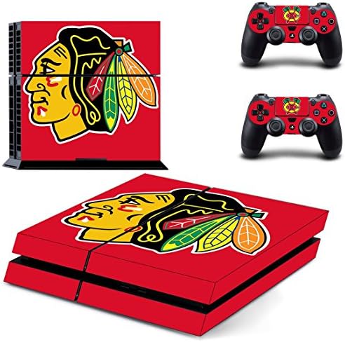 PS4 Chicago Blackhawks MLB Waterproof Vinyl Skin Decal Cover for Playstation 4 System Console and Controllers