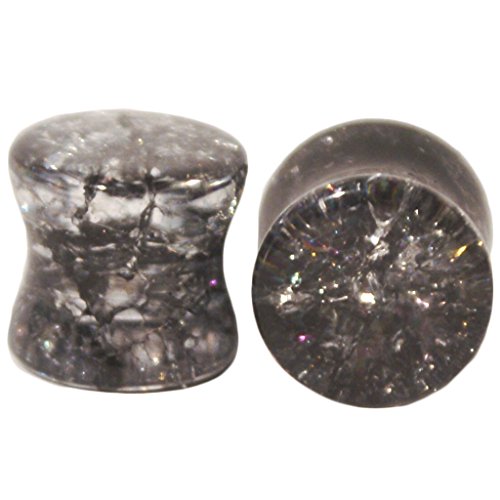 Black Shattered Quarts Stone (Multiple Sizes Available)
