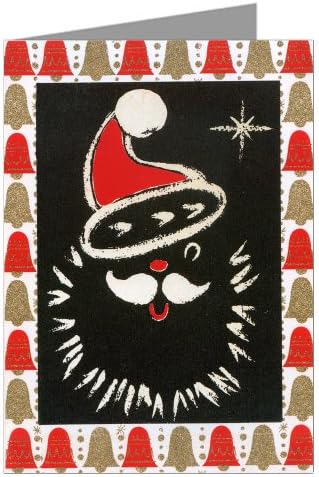 Victorian Vintage Holiday Chaulkboard Santa Claus Christmas Note Card Set