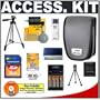 Accessory Kit for Canon Powershot Digital Cameras (A510 A520 A530 A540 A550 A560 A570IS A630 A640 A700 A710IS) with Canon Digital Camera Case + Transcend 1GB SecureDigital (SD) Card + (4) 2700mAh AA NiMH Batteries & 110/220V Rapid Charger + Compact Travel Tripod + High Speed USB 2.0 SecureDigital (SD) Card Reader