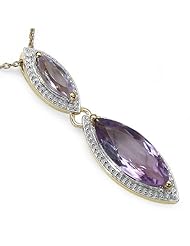 4.00 Carat Genuine Pink Amethyst 14k Gold Plated Silver Pendant