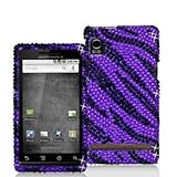 Black n Purple Zebra Bling Rhinestone Diamond Snap-On Hard Sking Case Cover ....