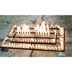48 x 24 Inch Rectangular Triple Fire Pit Ring