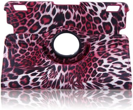 TOPCHANNCES (Pink Leopard) 360 Degree Rotating Stand Smart Cover PU Leather Case with (Auto wake/sleep capability)-2013 Kindle Fire HDX 7