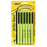 BIC Brite Liner Highligther - Yellow, Six - 6 Count Packs (36 Highlighter) (Pack of 2)